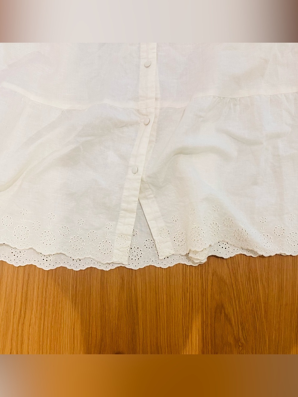 Laura Ashley Cream Button-Front Tiered Midi Skirt Size XL - Picture 2 of 5